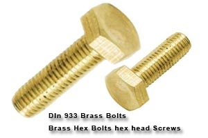 Solid Brass Fully Threaded Hex Bolts M3M4M5M6M8M10M12 Hexagon Head Screws DIN933 