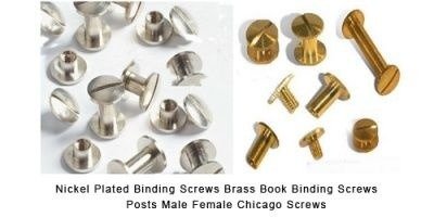 Nickel Plated Binding Screws Brass Book Binding Screws Posts Male Female Chicago Screws
